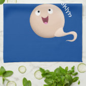 かわいいハッピーシードスプラウト漫画イラストレーション キッチンタオル (折り畳み)