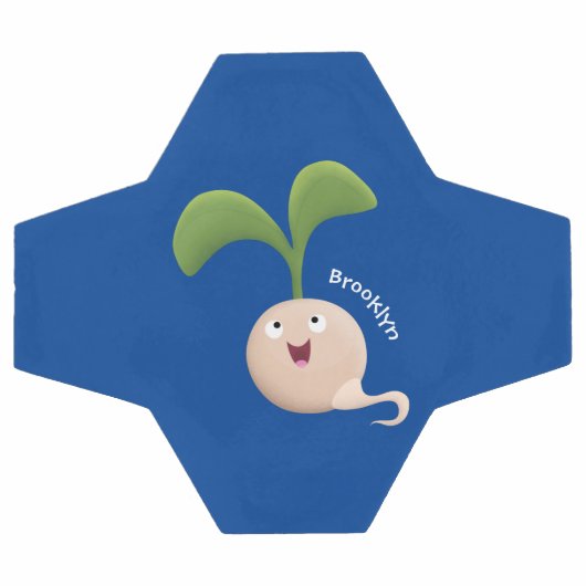 かわいいハッピーシードスプラウト漫画イラストレーション サッカーボール (フラット)