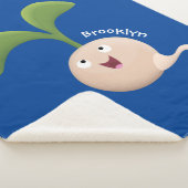 かわいいハッピーシードスプラウト漫画イラストレーション シェルパブランケット (3/4)