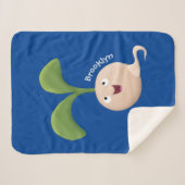 かわいいハッピーシードスプラウト漫画イラストレーション シェルパブランケット (正面(横))