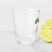 かわいいハッピーシードスプラウト漫画イラストレーション ショットグラス (左)