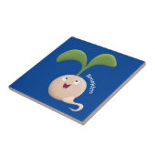 かわいいハッピーシードスプラウト漫画イラストレーション タイル (側面)