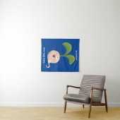 かわいいハッピーシードスプラウト漫画イラストレーション タペストリー (インサイチュ(横))