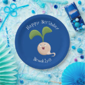 かわいいハッピーシードスプラウト漫画イラストレーション ペーパープレート (パーティー)