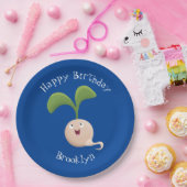 かわいいハッピーシードスプラウト漫画イラストレーション ペーパープレート (パーティー)