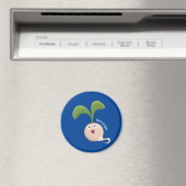 かわいいハッピーシードスプラウト漫画イラストレーション マグネット (インサイチュ (食洗機))