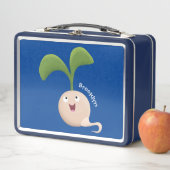 かわいいハッピーシードスプラウト漫画イラストレーション メタルランチボックス (インサイチュ)