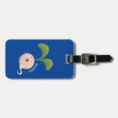 かわいいハッピーシードスプラウト漫画イラストレーション ラゲッジタグ (正面横)