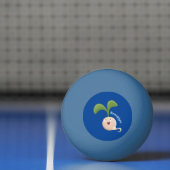 かわいいハッピーシードスプラウト漫画イラストレーション 卓球ボール (ネット)