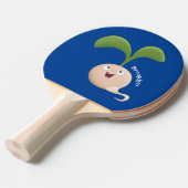 かわいいハッピーシードスプラウト漫画イラストレーション 卓球ラケット (正面アングル)