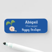 かわいいハッピーシードスプラウト漫画イラストレーション 名札 (インサイチュ)