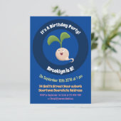 かわいいハッピーシードスプラウト漫画イラストレーション 招待状 (スタンド正面)