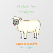 かわいいハッピーシープマンガイラストレーション ウィンドウサイン (シート)