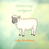 かわいいハッピーシープマンガイラストレーション ウィンドウサイン (シート3)