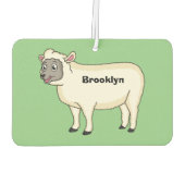 かわいいハッピーシープマンガイラストレーション カーエアーフレッシュナー (裏面)