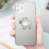 かわいいハッピーシープマンガイラストレーション シール (スマートフォン)