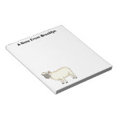 かわいいハッピーシープマンガイラストレーション ノートパッド (アングル)