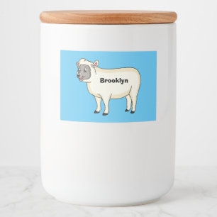 かわいいハッピーシープマンガイラストレーション フードラベル