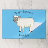 かわいいハッピーシープマンガイラストレーション ペーパーパッド (折り畳み)