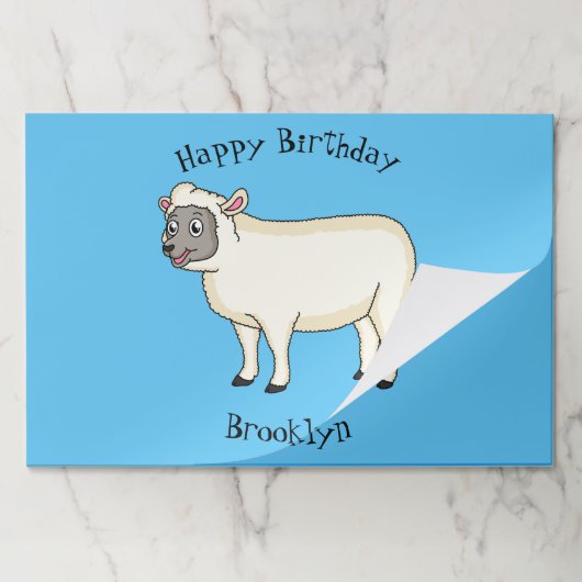 かわいいハッピーシープマンガイラストレーション ペーパーパッド (折り畳み)