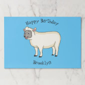 かわいいハッピーシープマンガイラストレーション ペーパーパッド (正面)