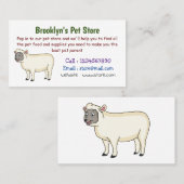 かわいいハッピーシープマンガイラストレーション 名刺 (正面/裏面)