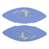 かわいいハッピーシールと魚の青い漫画イラストレーション アメリカンフットボール (パネル)