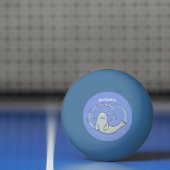 かわいいハッピーシールと魚の青い漫画イラストレーション 卓球ボール (ネット)