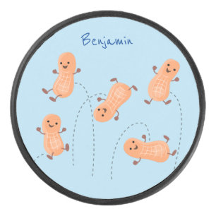 かわいいハッピージャンプ落花生の漫画イラストレーション アイスホッケーパック