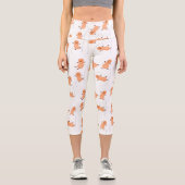 かわいいハッピージャンプ落花生の漫画イラストレーション カプリレギンス (正面)