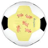 かわいいハッピージャンプ落花生の漫画イラストレーション サッカーボール (回転)