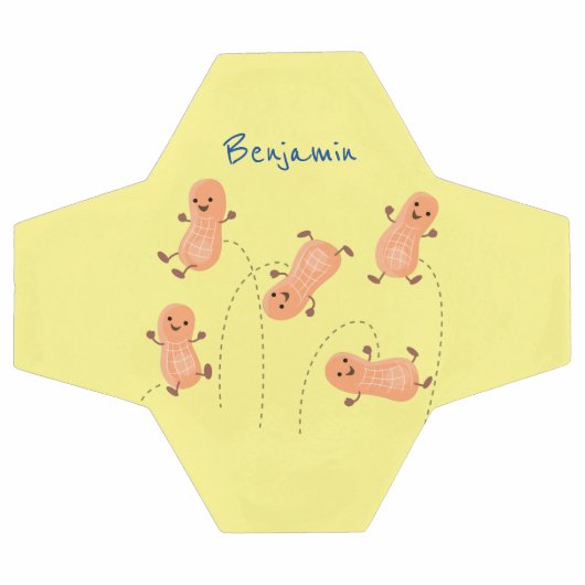 かわいいハッピージャンプ落花生の漫画イラストレーション サッカーボール (フラット)