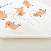 かわいいハッピージャンプ落花生の漫画イラストレーション シェルパブランケット (3/4)