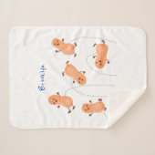 かわいいハッピージャンプ落花生の漫画イラストレーション シェルパブランケット (正面(横))