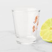 かわいいハッピージャンプ落花生の漫画イラストレーション ショットグラス (左)