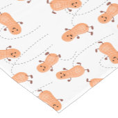 かわいいハッピージャンプ落花生の漫画イラストレーション ショートテーブルランナー (コーナー)