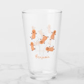 かわいいハッピージャンプ落花生の漫画イラストレーション タンブラーグラス (裏面)