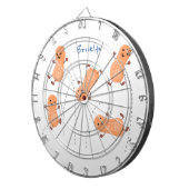 かわいいハッピージャンプ落花生の漫画イラストレーション ダーツボード (正面右)