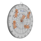 かわいいハッピージャンプ落花生の漫画イラストレーション ダーツボード (正面左)