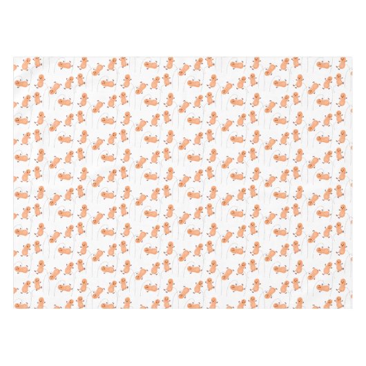 かわいいハッピージャンプ落花生の漫画イラストレーション テーブルクロス (正面(横))