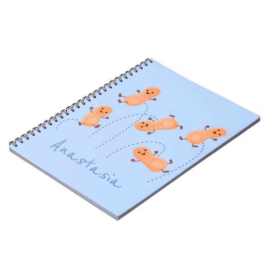 かわいいハッピージャンプ落花生の漫画イラストレーション ノートブック (左側)