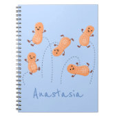 かわいいハッピージャンプ落花生の漫画イラストレーション ノートブック (正面)