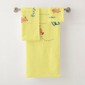 かわいいハッピージャンプ落花生の漫画イラストレーション バスタオルセット (インサイチュ)