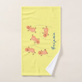 かわいいハッピージャンプ落花生の漫画イラストレーション バスタオルセット (ハンドタオル)