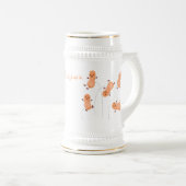 かわいいハッピージャンプ落花生の漫画イラストレーション ビールジョッキ (正面右)