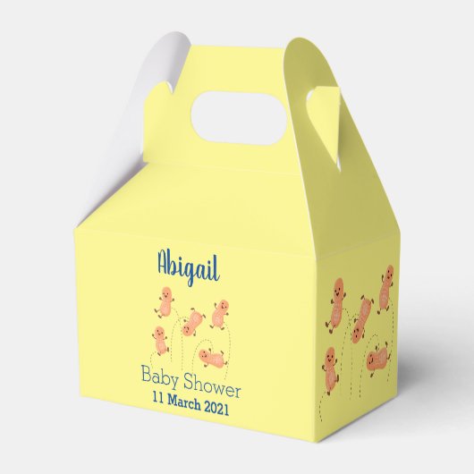 かわいいハッピージャンプ落花生の漫画イラストレーション フェイバーボックス (裏面サイド)