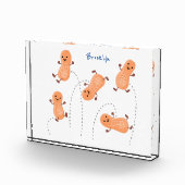 かわいいハッピージャンプ落花生の漫画イラストレーション フォトブロック (右)