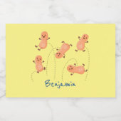 かわいいハッピージャンプ落花生の漫画イラストレーション フードラベル (シングルラベル)