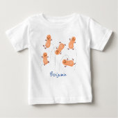 かわいいハッピージャンプ落花生の漫画イラストレーション ベビーTシャツ (正面)
