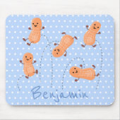 かわいいハッピージャンプ落花生の漫画イラストレーション マウスパッド (正面)